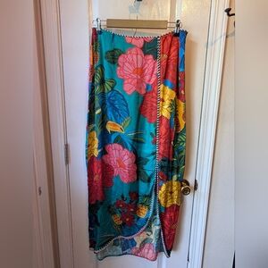 Farm Rio x Anthropologie Slim Printed Side-Slit Skirt